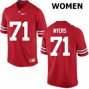 NCAA Ohio State Buckeyes Women's #71 Josh Myers Red Nike Football College Jersey WDO8745JL